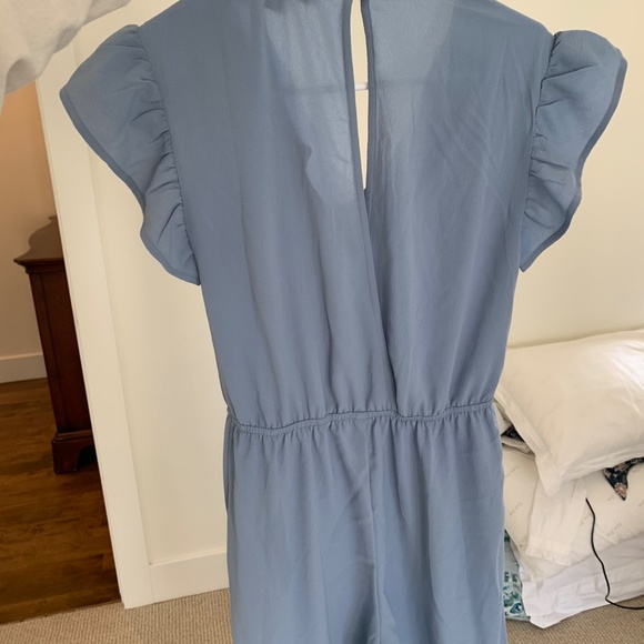 Light Blue Silk Jumpsuit - Picture 3 of 4